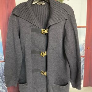 Salvatore Ferragamo Navy Knit vintage Cardigan #1221
